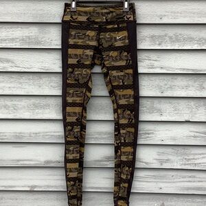 Nike Dri-Fit Green and Black Camo Leggings